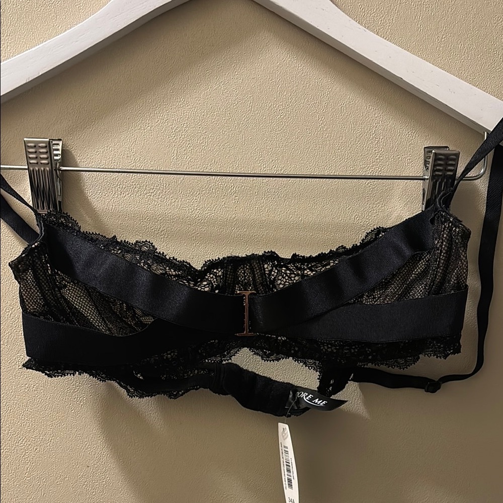 Adore Me Black Lace Set